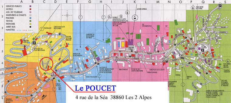 access map to chalet to rent in Les 2 Alpes